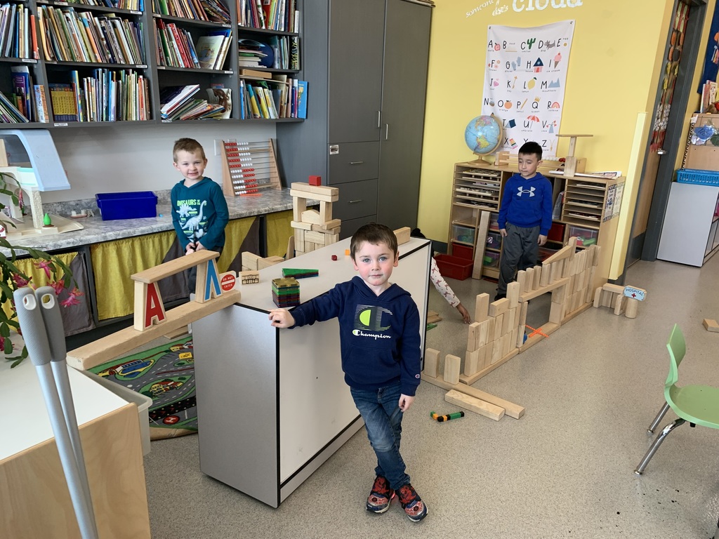 Our 4K students are busy building and creating with blocks, using their imaginations to design all kinds of fun structures.