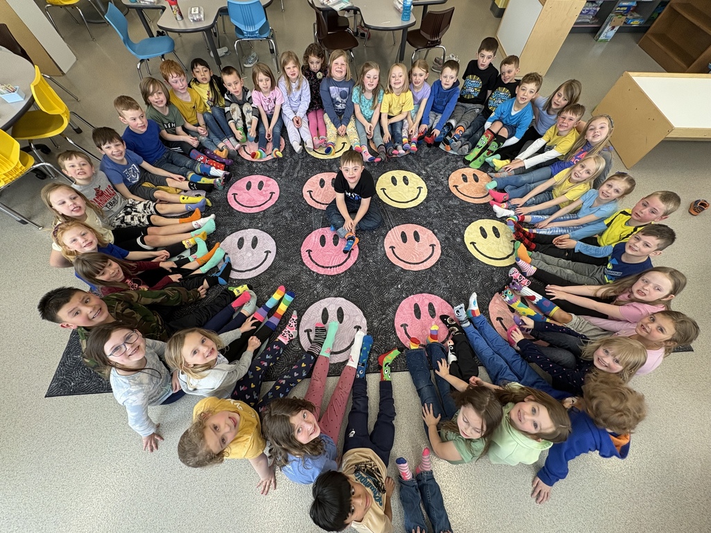 In honor of World Down Syndrome Day, Ms. Wienke’s class celebrated their kindergarten friend Blake by wearing silly socks!