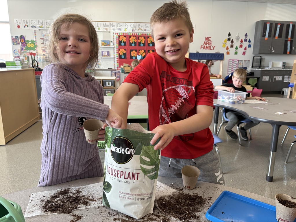 As part of their plant unit, Mrs Niesen’s 4K students planted seeds and learned about the life cycle of a plant.