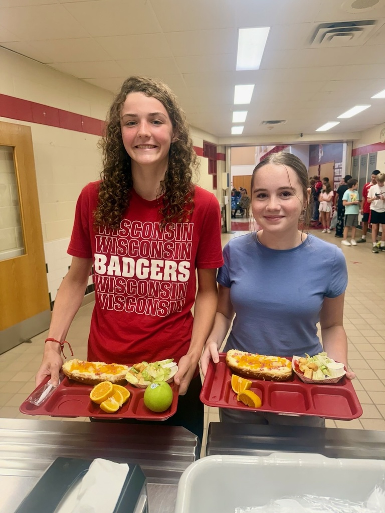 Students enjoyed Hawaiian French bread pizza with side salad, green beans, apples and milk.