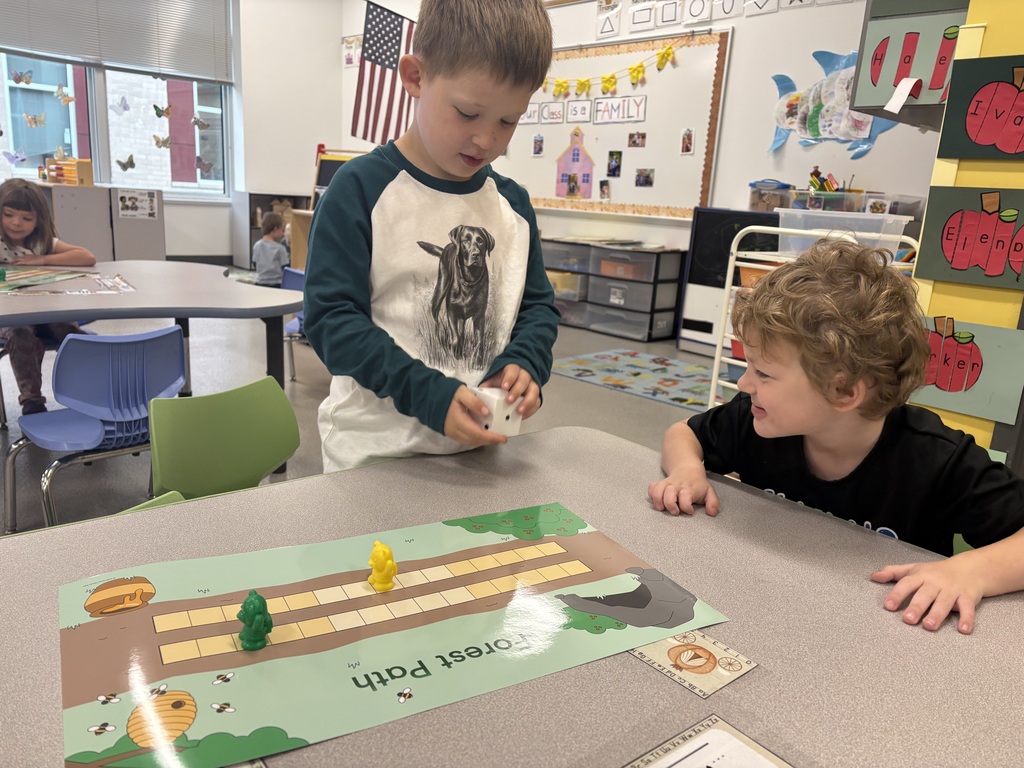 Mrs. Ziebell’s class had fun practicing their counting skills while playing board games with a partner!