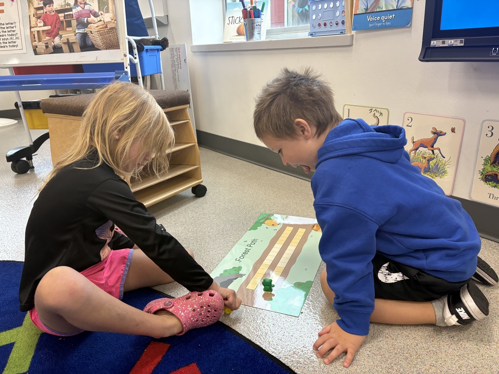 Mrs. Ziebell’s class had fun practicing their counting skills while playing board games with a partner!