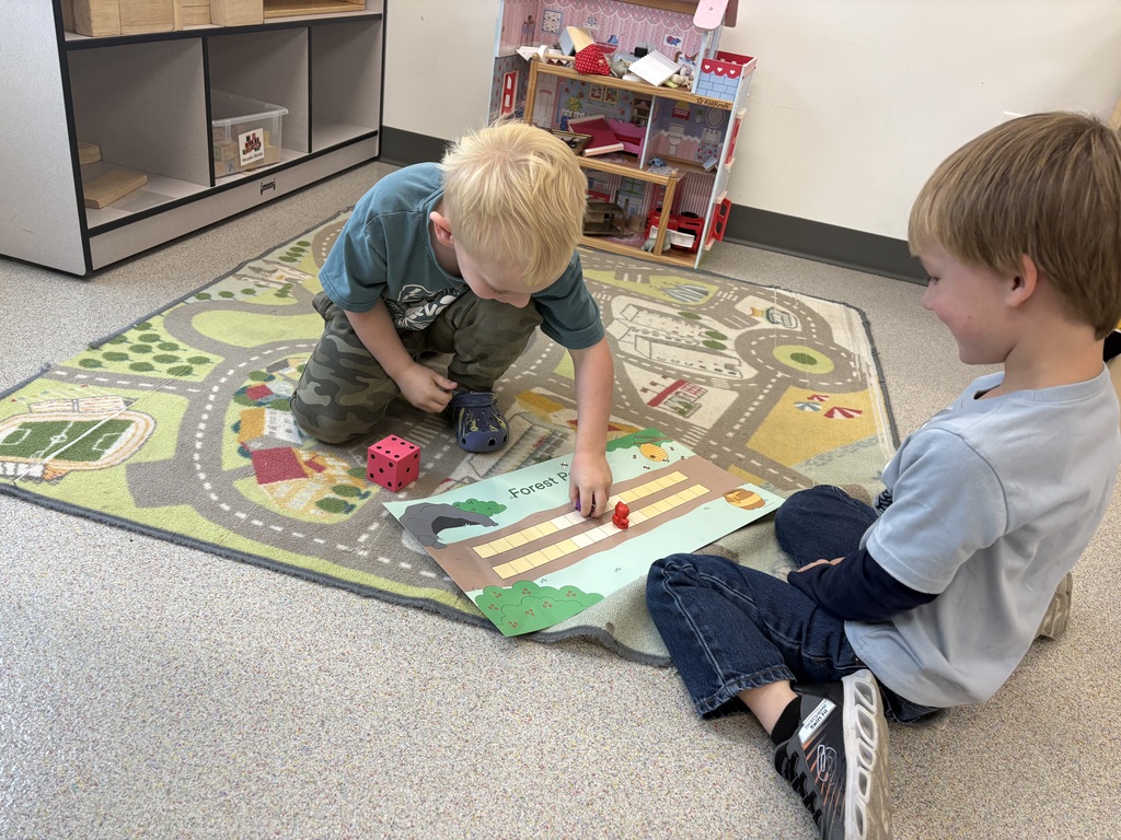Mrs. Ziebell’s class had fun practicing their counting skills while playing board games with a partner!