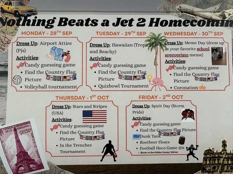 homecoming dress up day flyer