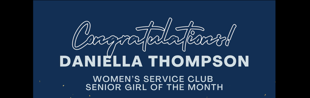 women's service club senior girl of the month November