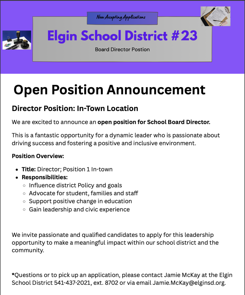 school board position open flyer