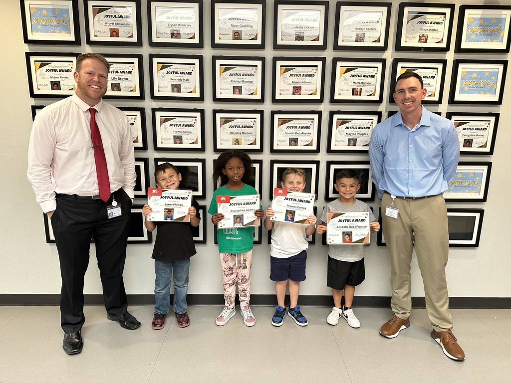 Pictured: Mr. Fisher, Jaxon Phillips, Evangeline Gomez, Thomas Campa, Lincoln DeLaFuente (Not pictured: Egypt Davis, MaryJane Marquez,  Maylee Peoples,  Ah'mya Jones)