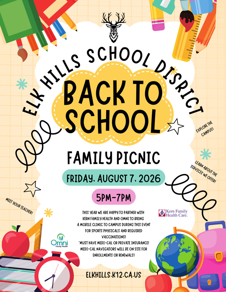 Back to School Family Picnic: 8/7/26 5PM-7PM