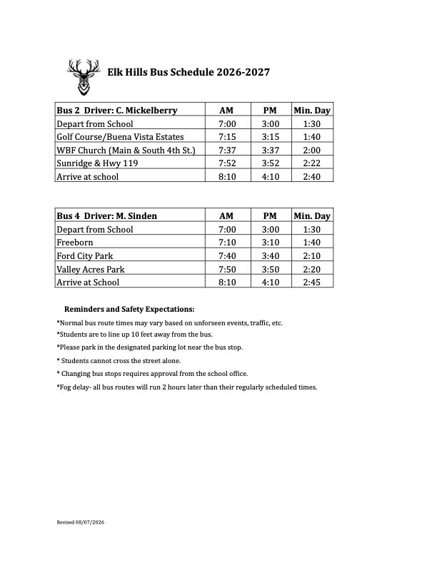 Bus Schedule