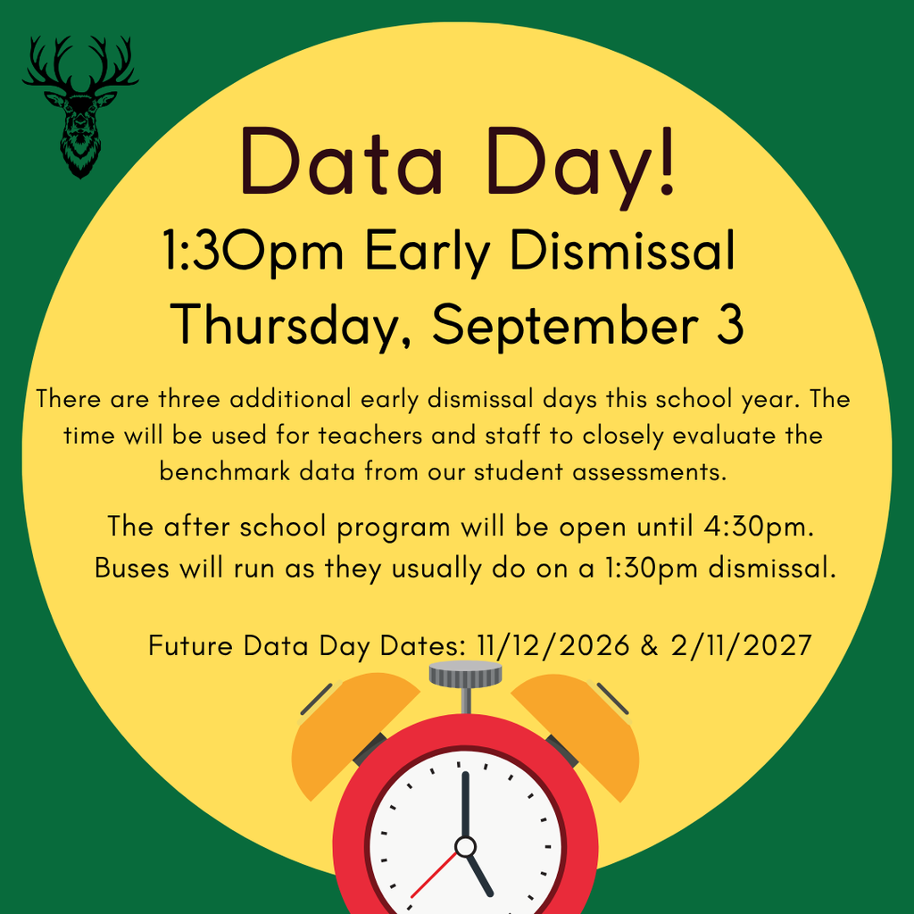 Data Day! 9/3/26- early dismissal @ 1:30PM