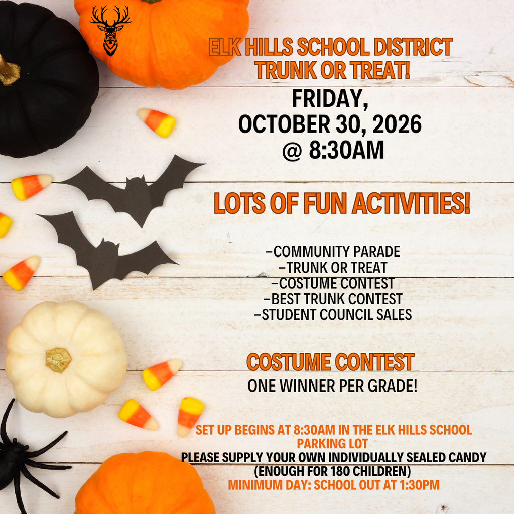 Trunk or Treat. 10/30/26 @ 8:30AM