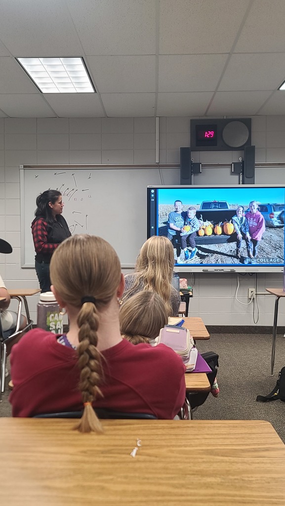 Kelli talking to the 8th graders about autism. 