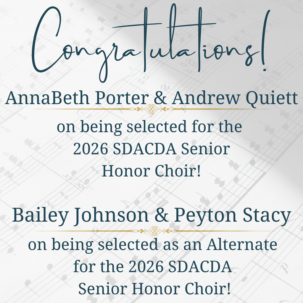 Students selected for Senior Honor Choir