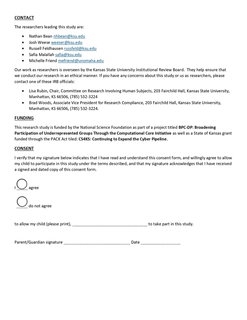 Parent Consent Page 2