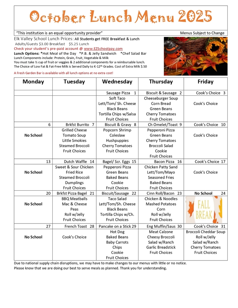 Lunch Menu