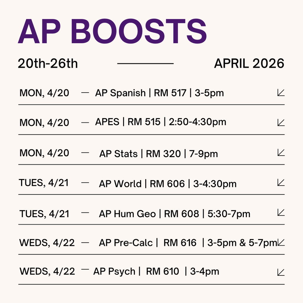 AP BOOSTS 4/20-4/26