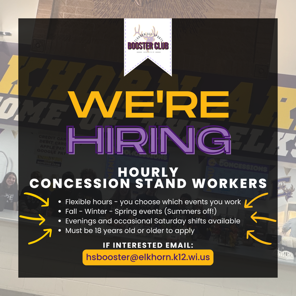 Advertisement for Concession Stand Worker hiring