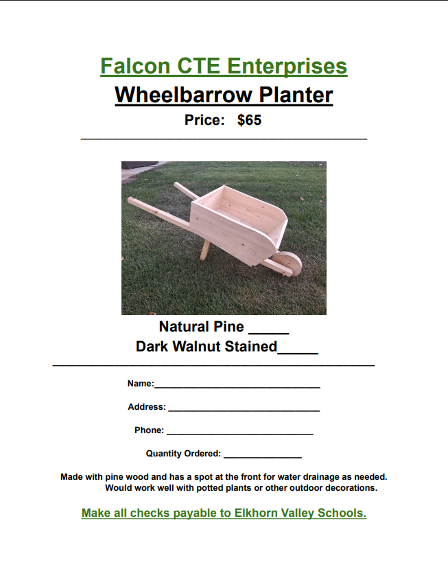 Wheelbarrow Planter Order Form