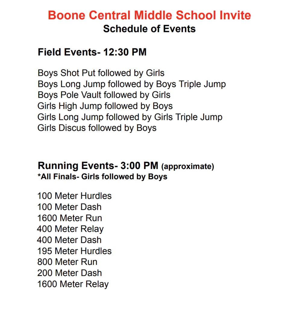 Boone JH track