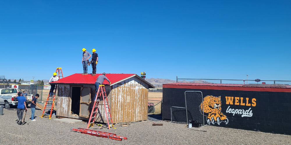 Wells Building Trades Students in Wells