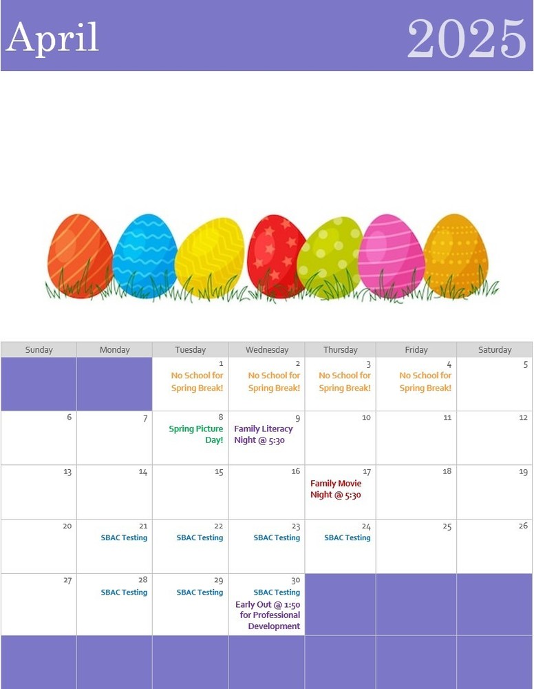 April Calendar
