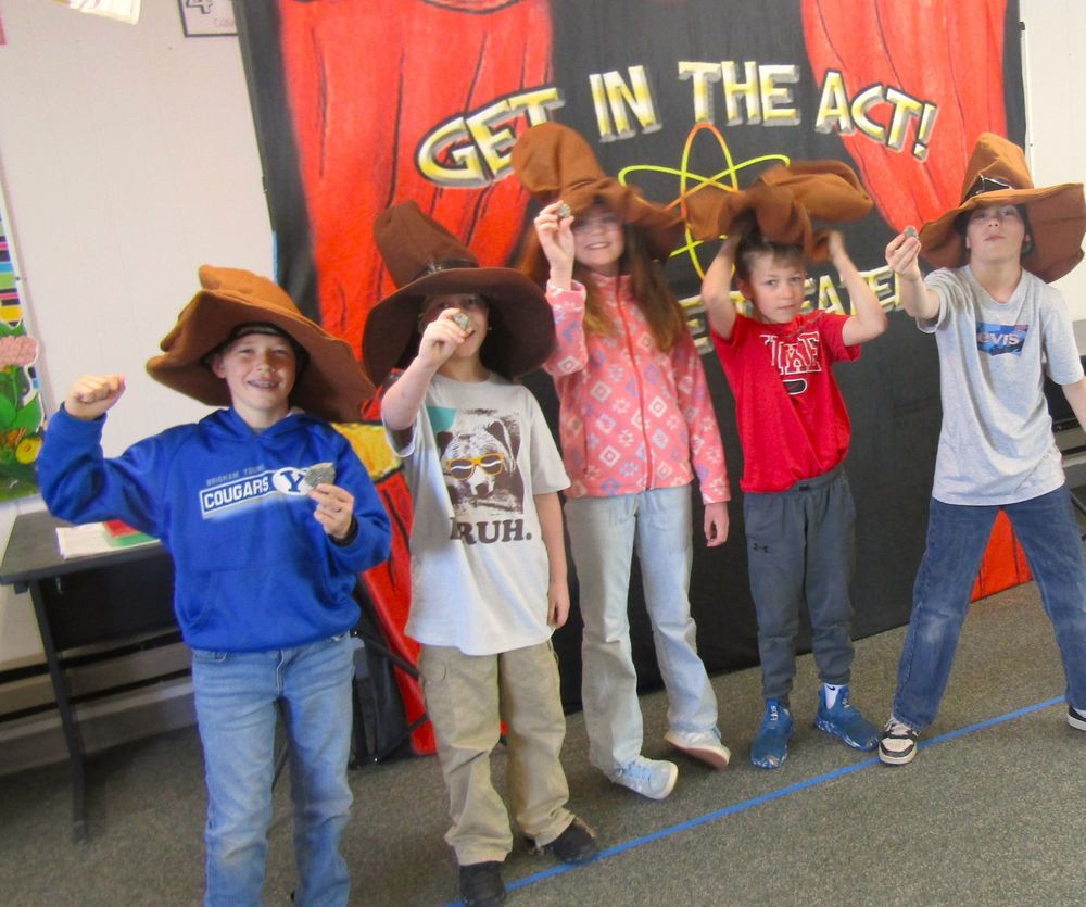Fourth graders participate in the Science Theater program, sponsored by Get in the Act in 