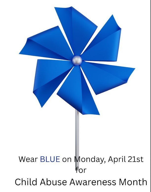 Wear blue for child abuse awareness