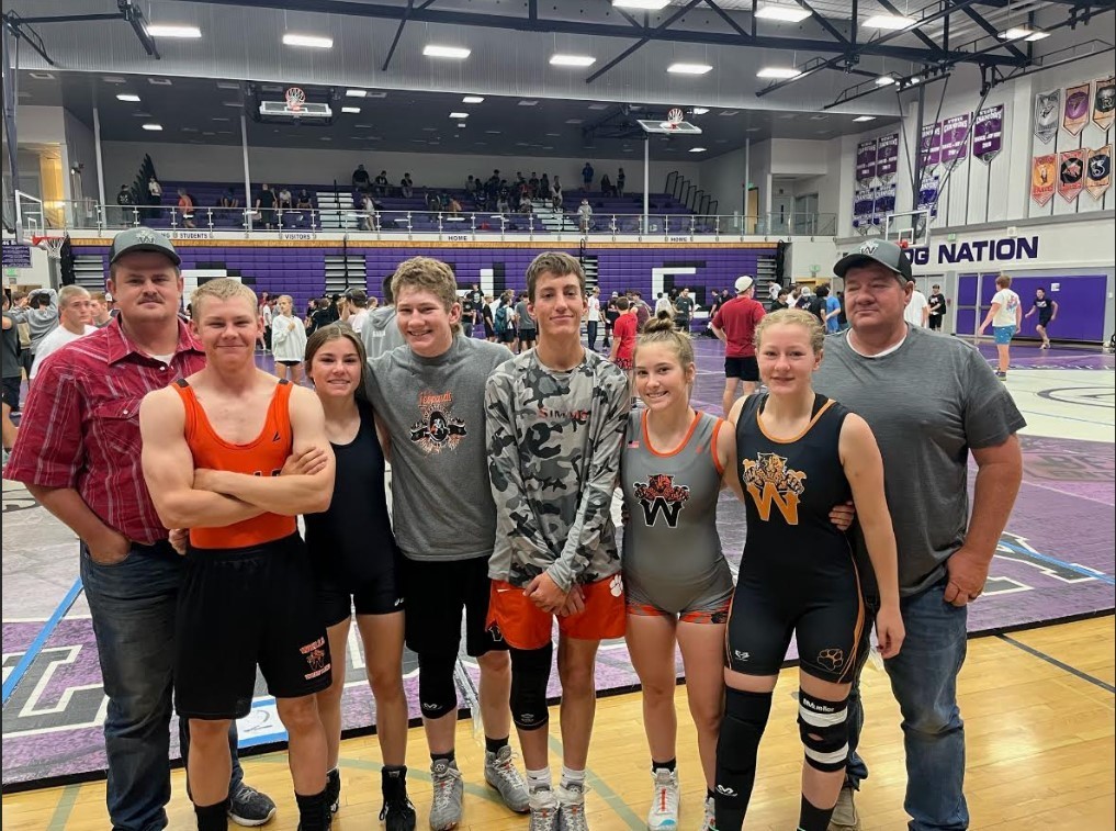 WHS wrestlers at a wrestling camp