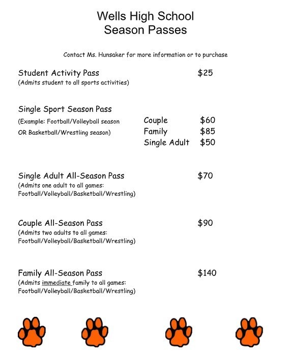 Activity pass price list