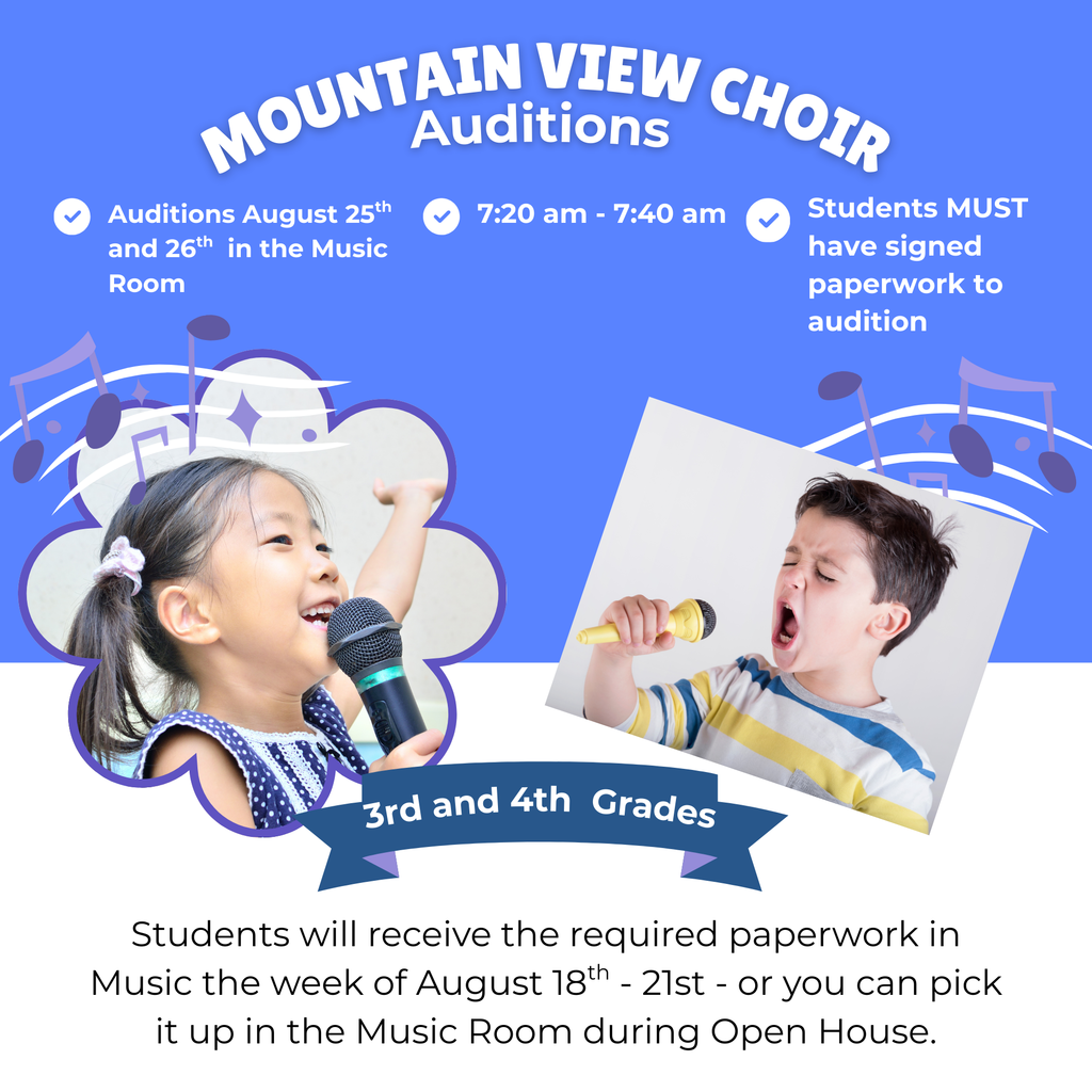 Attention 3rd and 4th graders! Choir auditions are coming up! See Mrs. Gowans for all the details.