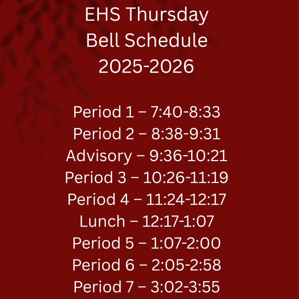 Thursday Bell Schedule