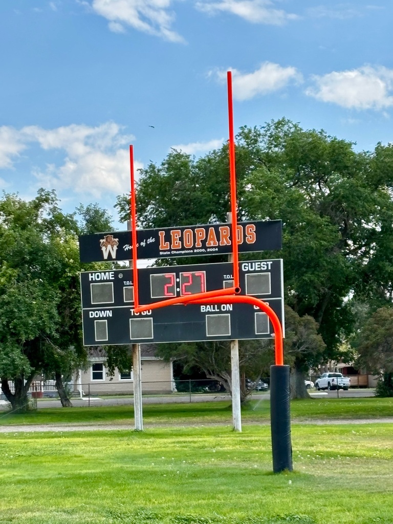 freshly painted goal posts