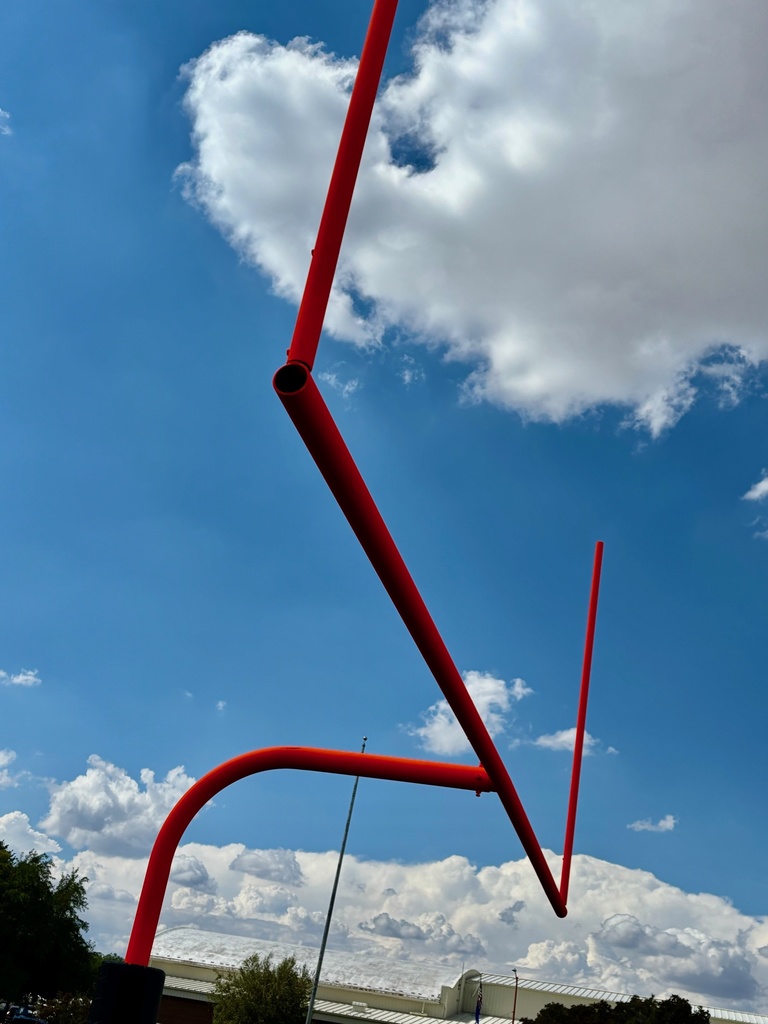 freshly painted goal posts