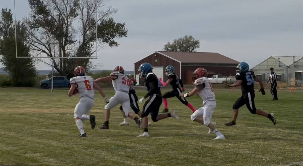 Wells High School football team vs Owyhee Braves in Owyhee
