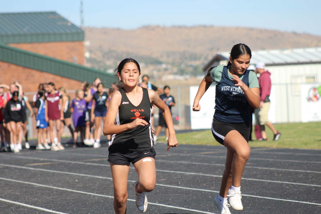 Wells jinior high athletes competing at their last track meet