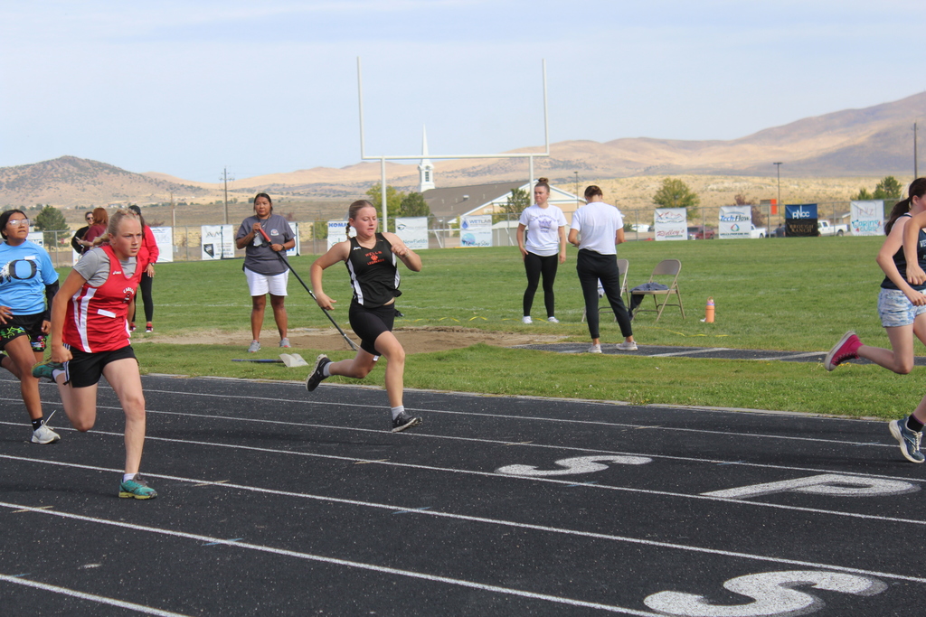 Wells jinior high athletes competing at their last track meet