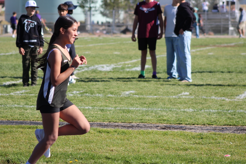 Wells jinior high athletes competing at their last track meet