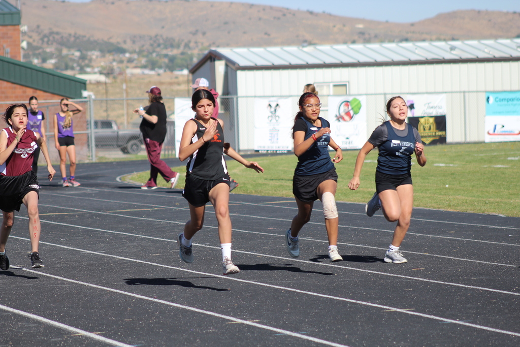 Wells jinior high athletes competing at their last track meet