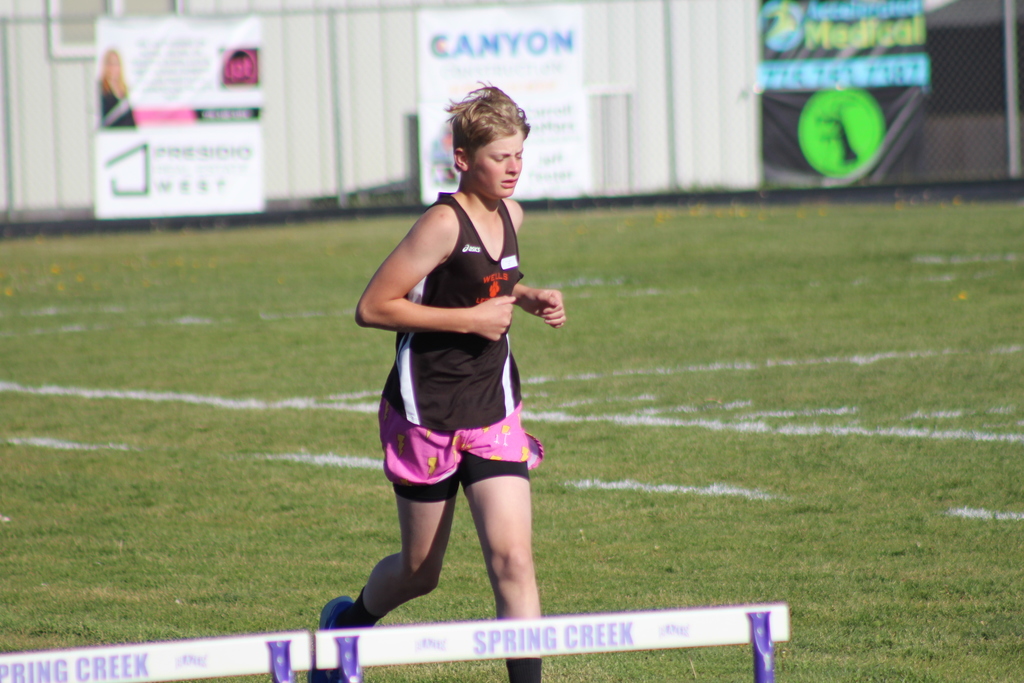 Wells jinior high athletes competing at their last track meet