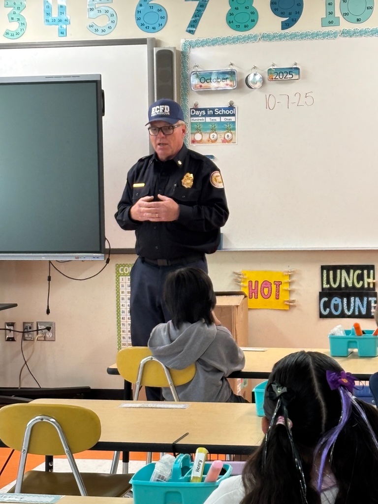 Elko County Fire Department teaching the elementary students about fire safety
