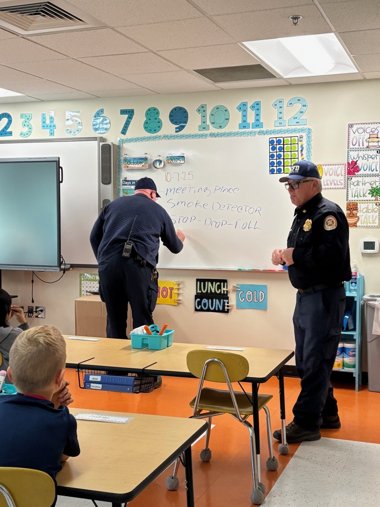 Elko County Fire Department teaching the elementary students about fire safety