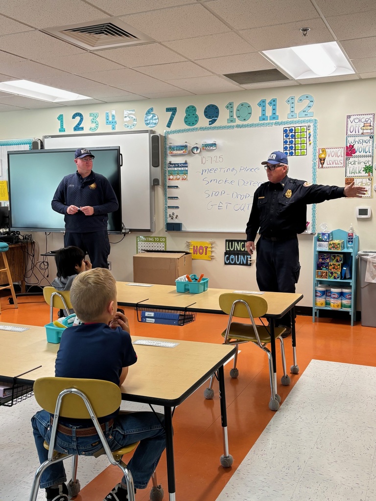 Elko County Fire Department teaching the elementary students about fire safety
