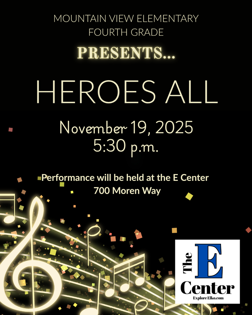 ATTENTION 4TH GRADE FAMILIES! We can't wait to see you at the 4th Grade Music Program, taking place this Wednesday, November 19, 2025, at 5:30 p.m. at the E Center (700 Moren Way).