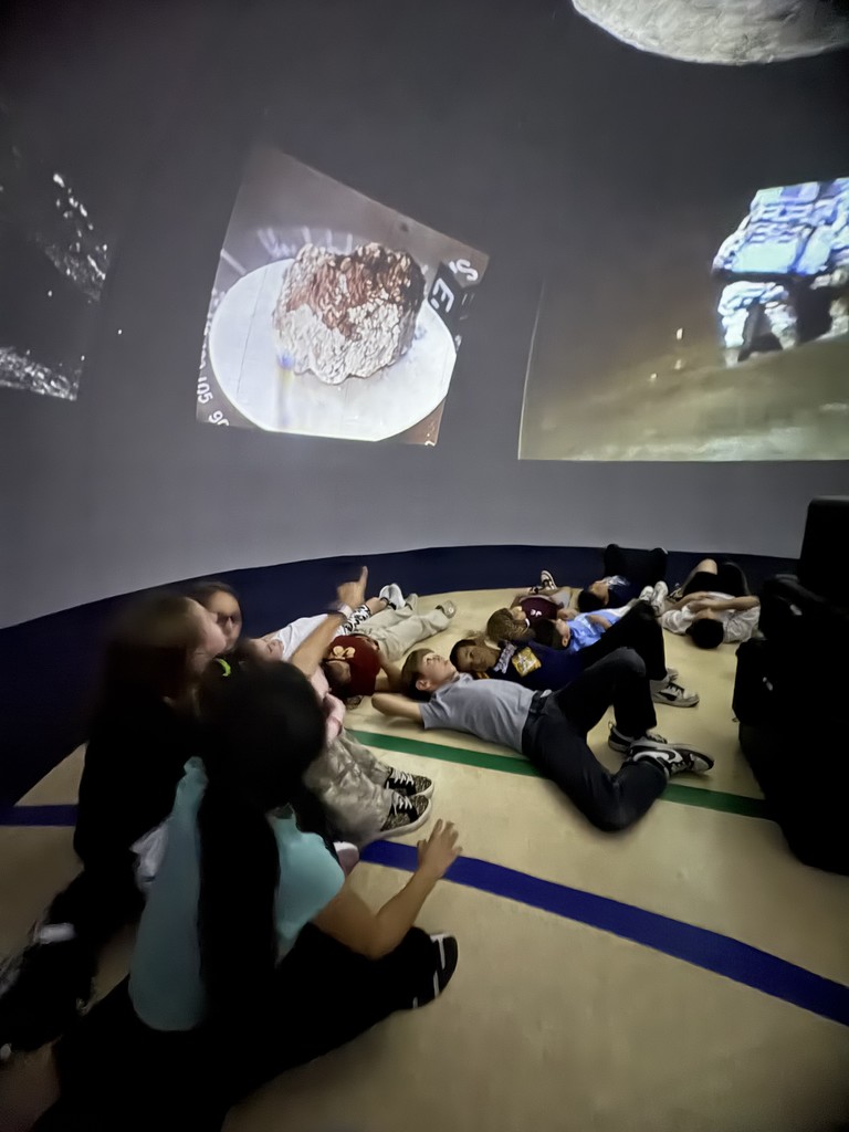 Students enjoy the wonders under the planetarium dome, brought to MVE by The Discovery Museum in Reno, NV.