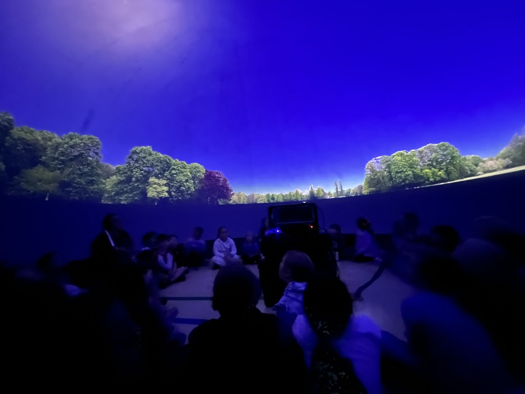 Students enjoy the wonders under the planetarium dome, brought to MVE by The Discovery Museum in Reno, NV.