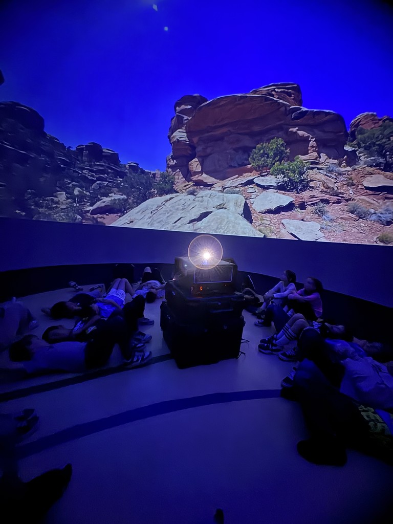 Students enjoy the wonders under the planetarium dome, brought to MVE by The Discovery Museum in Reno, NV.