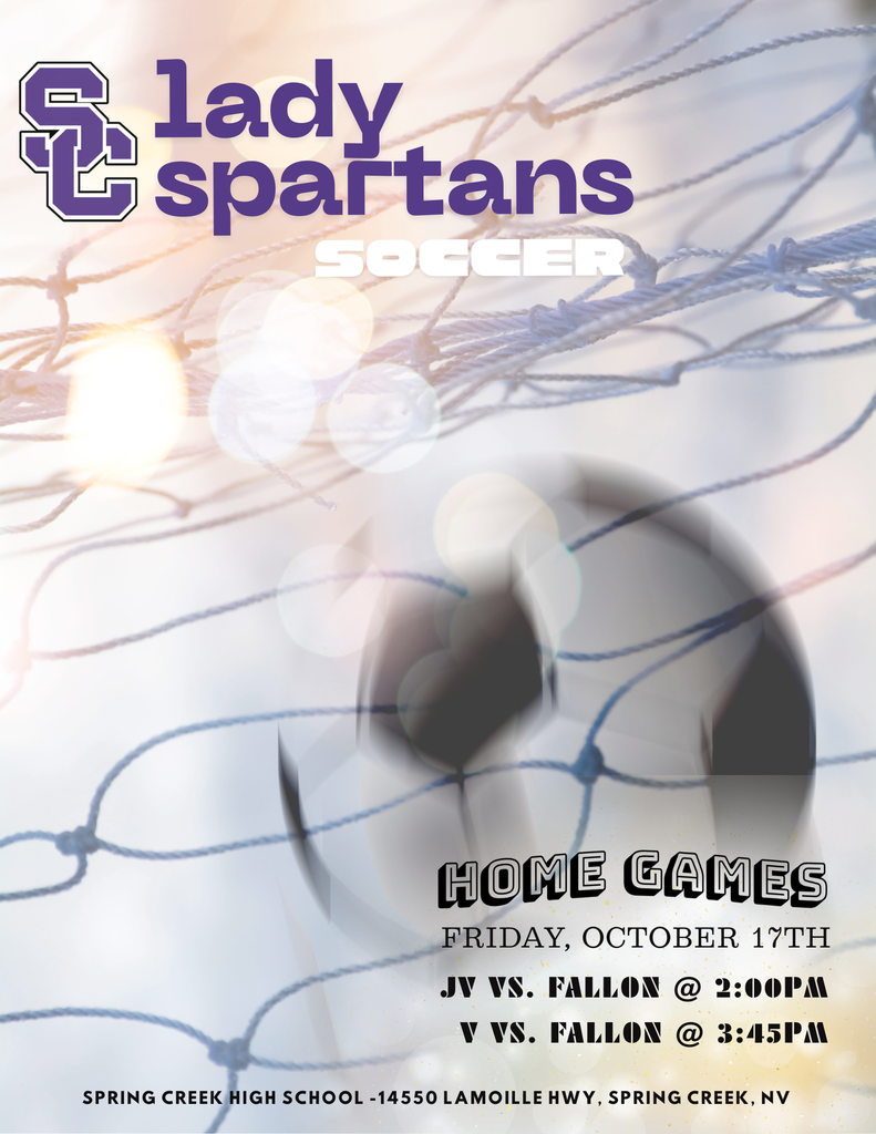 Let's cheer on those lady spartan soccer players Friday. They will be playing Fallon.