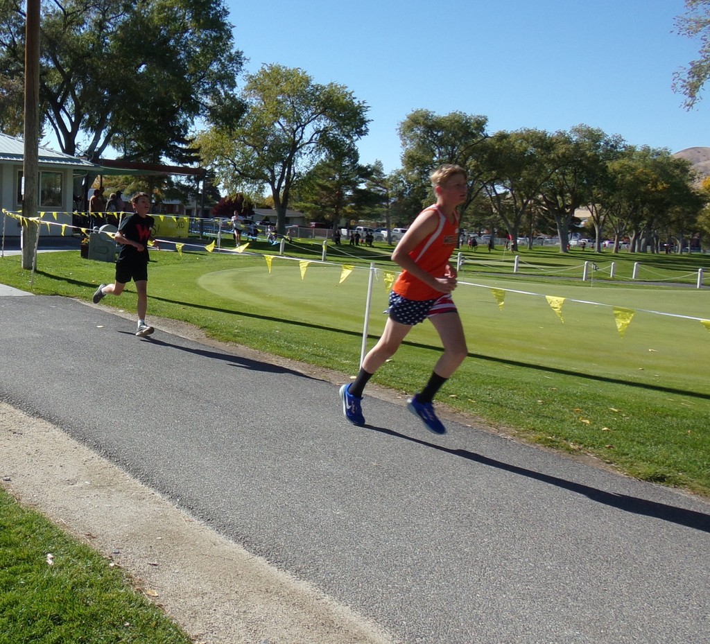 Paul L running XC race in Lowry