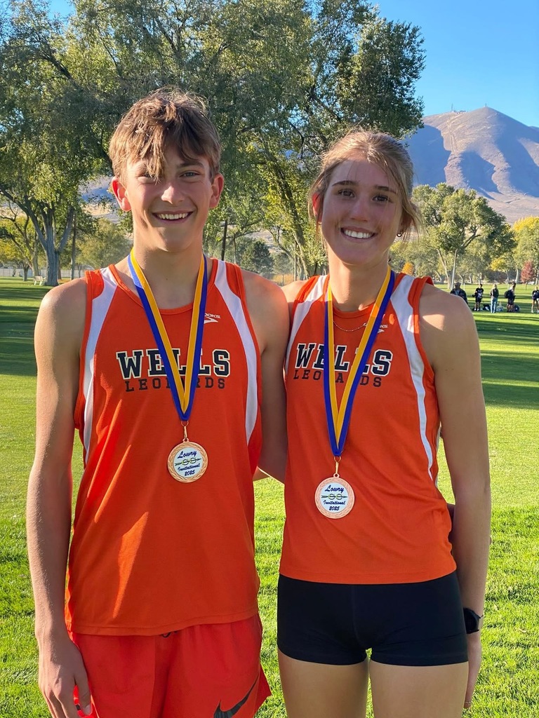 Isaac and Millie after their XC race breaking the school record