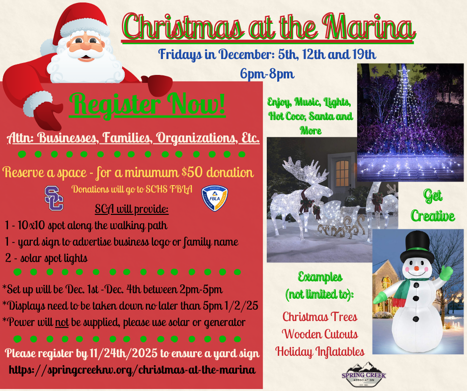 Spring Creek Association and FBLA want you to reserve your spot. Donations go to SCHS FBLA!